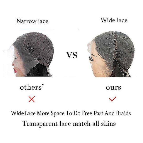 Body Wave Lace Front Peruker Äkta Hår Bred Spets 180 Densitet