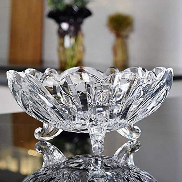 Stor Glaskristallklar Fruktskål Kreativ Fot Modern Djup Skål Pudding Trifle Dessert Serveringsskål Frukt 22cm