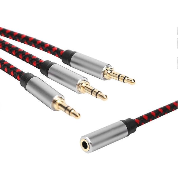30 cm 3,5 mm hun til 3 3,5 mm han jack audio splitter kabel aux ledning