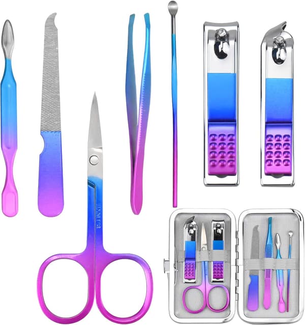 Manicure Sæt 7 stk. Pedicure Kit Professionelt Mode Rustfrit Stål Neglebåndsfjerner Tåneglklipper Plejeværktøj