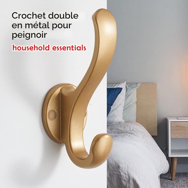 Väggmonterad klädkrok, badrumshanddukskrok, skruvmonterad, 5-pack, guld