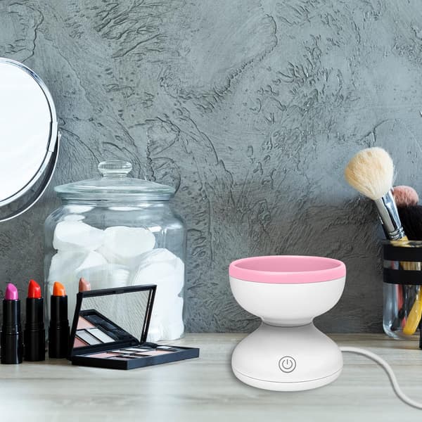 Makeupbørsterenser - Bærbar Automatisk USB Kosmetikbørsterenser Spinner til Alle Størrelser Makeupbørster og Blender