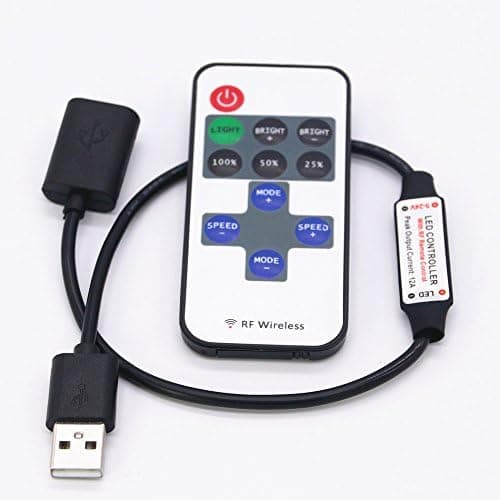DC5-24V 11 tangenter Mini USB RF trådlös dimmer fjärrkontroll LED-kontroller för enfärgad remsa
