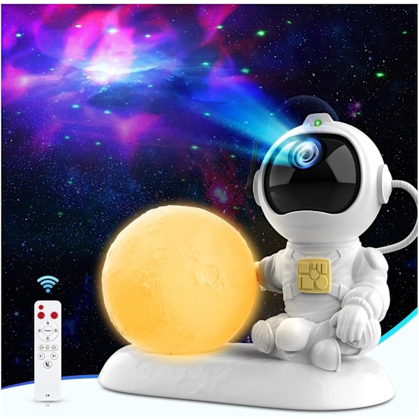 Kaishengyuan Astronaut Galaxy Projektor, Stjärnhimmelsprojektor för Barn och Vuxna med Nebulagenerator, Timer och Fjärrkontroll