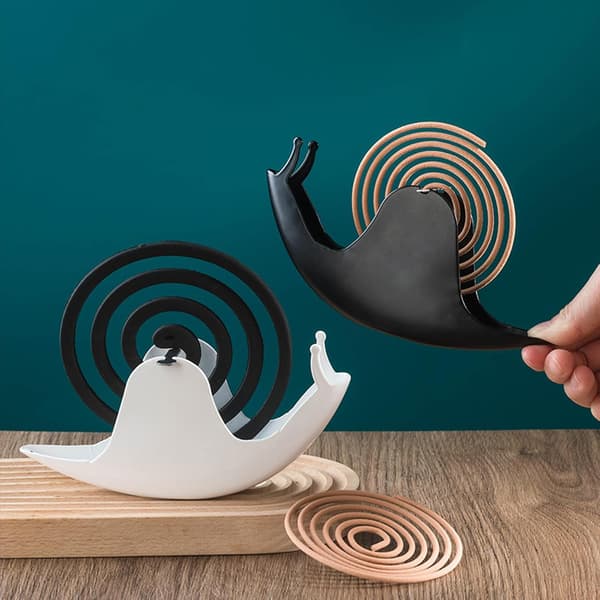 Snigelformad myggspiralhållare (2-delat set), lämplig för sovrum och utomhusbruk