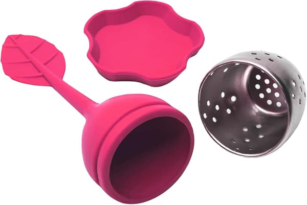 Te-infuser, Løsbladste-brygger, Silikone med rustfri stål si-kugle
