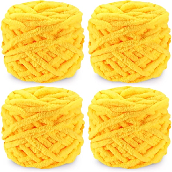 Stickgarn 4xStickgarn för Virkning, Mjuk Chunky Garn för Garnprojekt Goose yellow