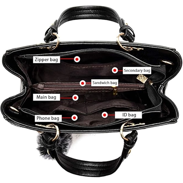 Dame Håndvesker Messenger Bag Elegant Dame Skulderveske Tote Bag For Kvinner