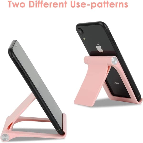 Säädettävä monikulmainen puhelinteline iPhone Pro Max XS XR 8 Plus 6 7 Samsung Galaxy Edge S6 Android-älypuhelimille (vaaleanpunainen)