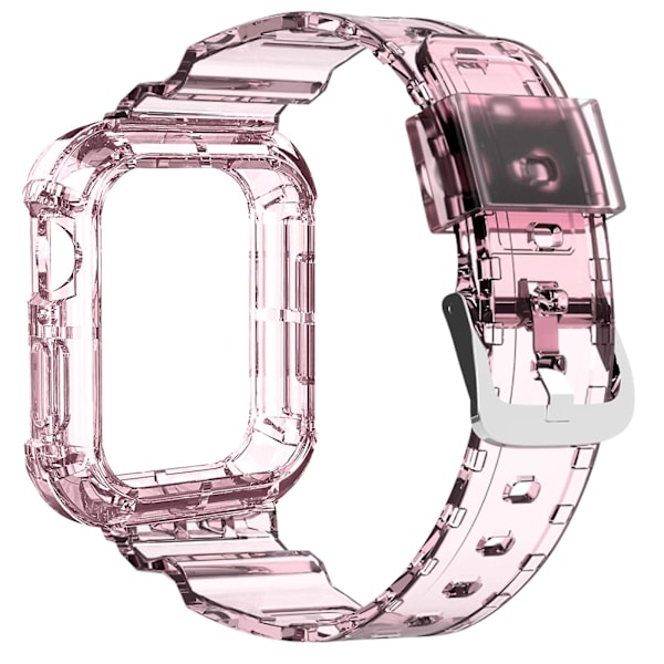 Kompatibel med Apple Watch 44/45mm Remskydd Silikon Justerbar Transparent Rosa