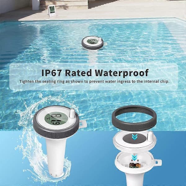 Pooltermometer - Flydende pooltermometer, letlæseligt