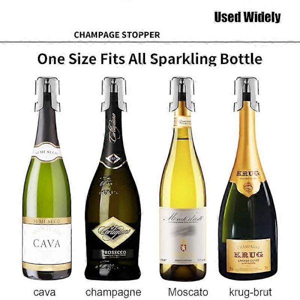 Champagne Propper med Champagne Saver i Rustfrit Stål