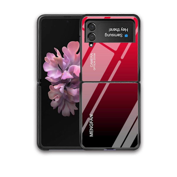 Liukuvärjätty suojakotelo Samsung Galaxy Z Flip 4:lle, kova PC-kehys + karkaistu lasinen suojakuori