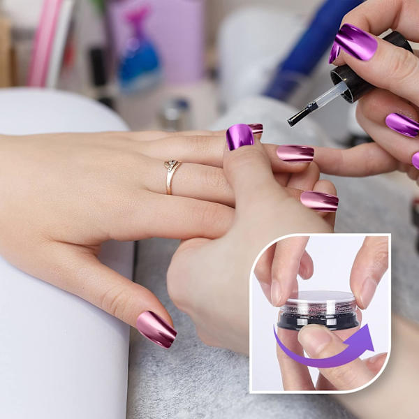 16 Burk Krom Nagelpulver Nagelkonst Glitter Dekoration Metallisk Spegeleffekt Holografisk Aurora Kameleont Pigmentpulver 1g/Burk Pärla