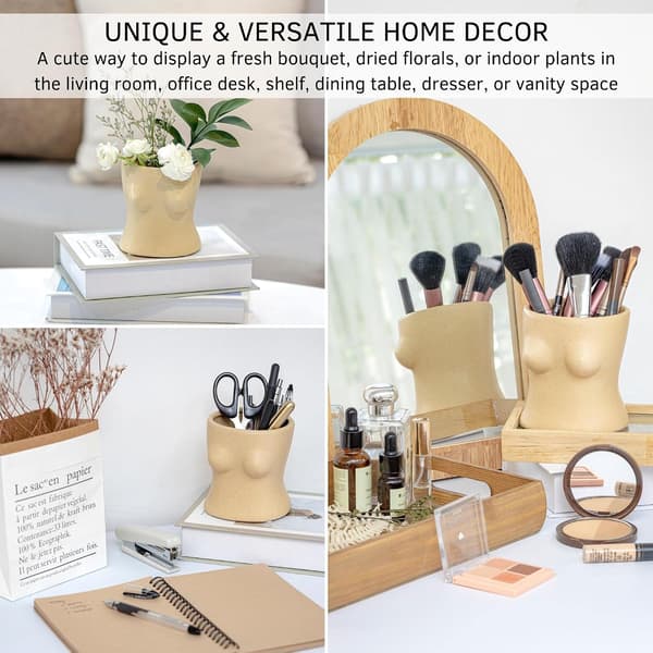 Kvinnlig Kropp Vas, Blomvas med Dräneringshål, Kvinnobröstformade Vaser, Boho Dekor, Keramisk Vas, Mänsklig Blomma Kvinnlig Kropp