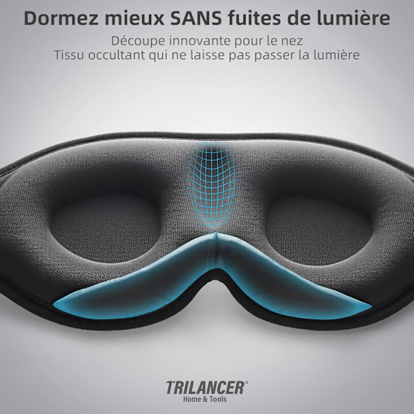 Innovativ sovemaske til mænd og kvinder, lysblokerende sovemaske design til søvn, lur