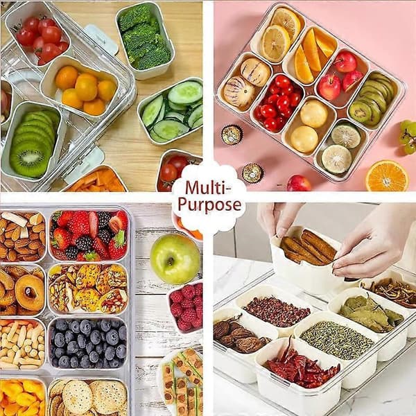 Snackboks, delt serveringsbrett med lokk og håndtak Snackle Box