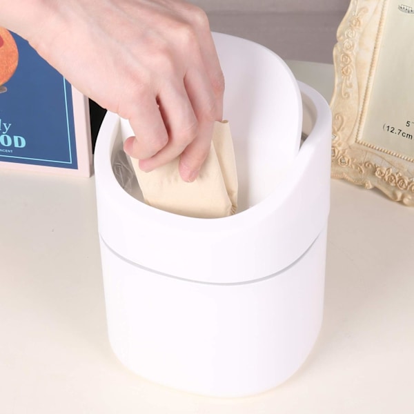 Modern Mini-sopkorg i plast med lock för badrum, skrivbord, bordsskiva