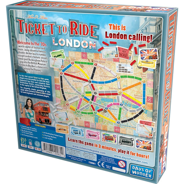 Days of Wonder | Ticket to Ride London Brettspill | Alder 8+ | For 2 til 4 spillere | Gjennomsnittlig spilletid 10-15 minutter