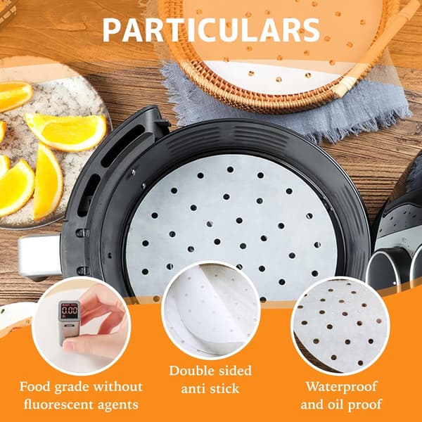 100 ark perforerede bambusdamperforinger, papir til Dim Sum, 18 cm