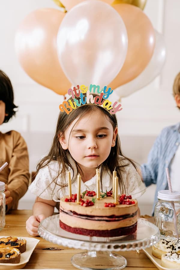 Jenter Bursdag Hårbøyler Kvinner Gratulerer med dagen Krone Hodeplagg, Fargerike Bursdag Hårtilbehør
