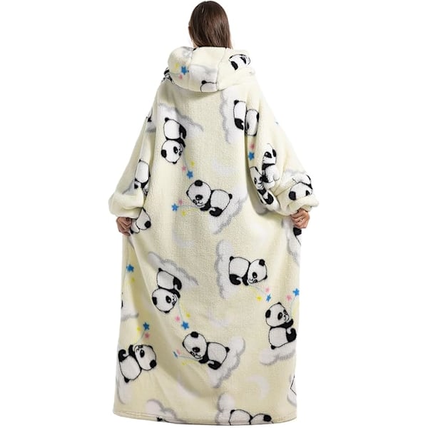 Ekstra Lang Oversized Blanket Hoodie, Voksen Dame Snuggle Fleece Brukbar Teppe, Fluffy Giant Hettegenser for Tenåringer