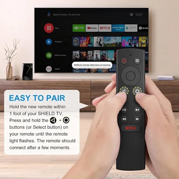 Erstatningsfjernkontroll som passer til NVIDIA Shield TV Pro 2015 2017 2019