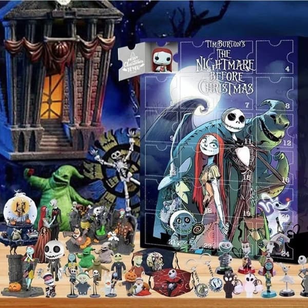 Gyserstemning Halloween Blind Box med 24 Gotisk Julekalender, Blind Box Størrelse A