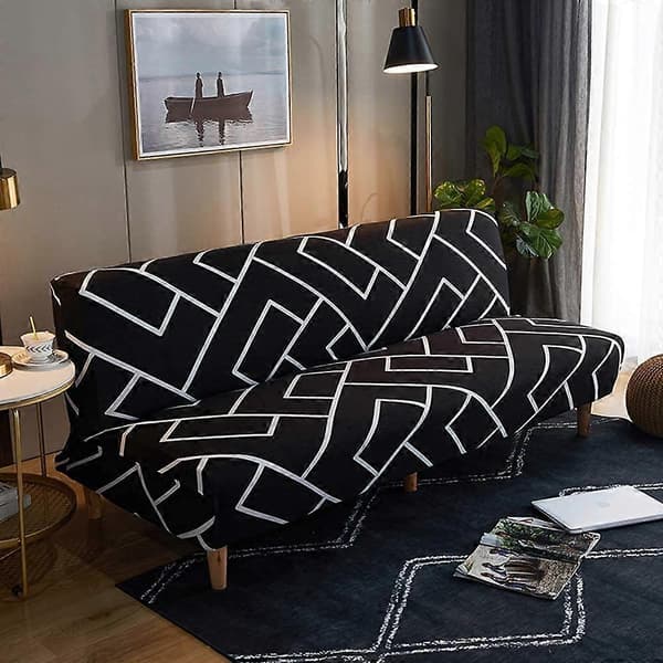 Sofatrekk uten armlener, stretch, 2-seters sofatrekk, sammenleggbart