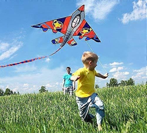 Fighter Plane Drakar för Barn Lätt att Flyga, Nybörjardrake för Strandutflykt