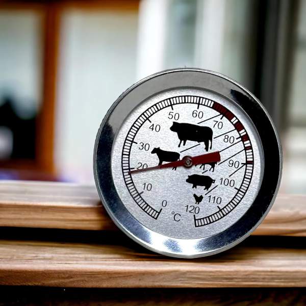 Analog Grill Termometer, Rustfrit Stål Ovn- eller Grilltermometer (Pegerlængde 10,5 cm)