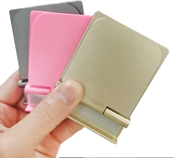 Sett med 5 sammenleggbare universelle mobiltelefonstativ for nettbrett, lesebrett, mini-iPader, smarttelefoner