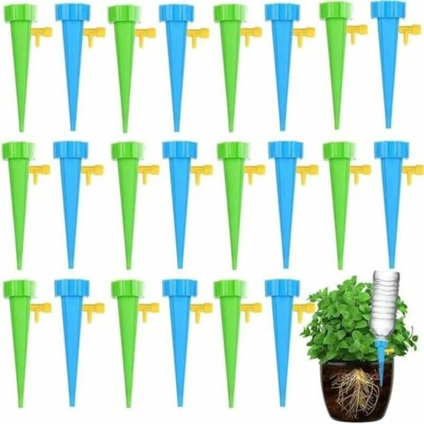 40 stk. Dryppflaske Dryppvanning Flaske Automatisk Sprinkler Planter Dryppvanning med Ventiler for Hage Hjem Innendørs Utendørs Blomsterpotte