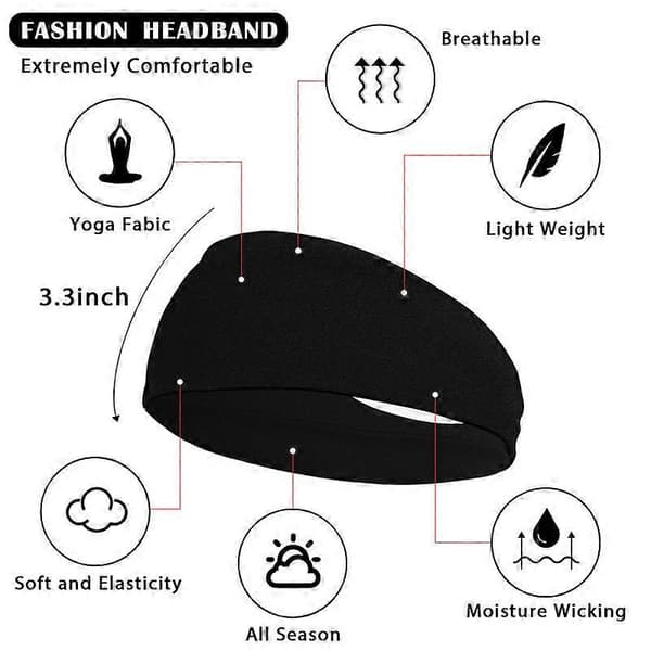 Unisex Hårband Mjuka Stretchiga Tyg