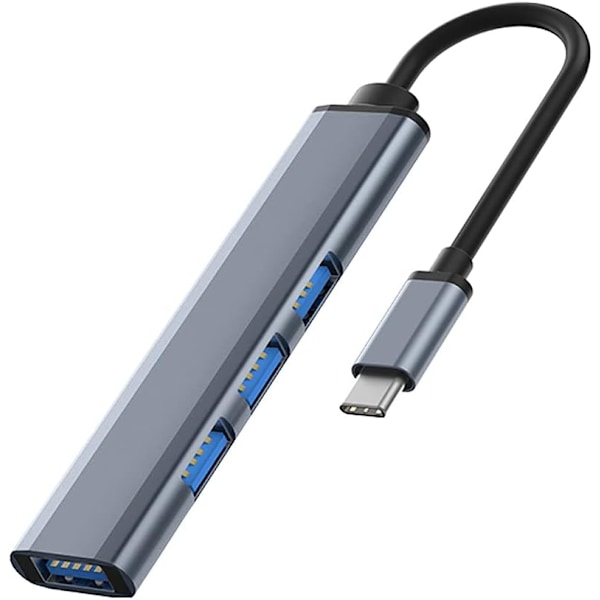 USB C - 4 i 1 Multiport USB-hub for PC Dokkingstasjon USB c til USB Adapter USB C med 1 USB 3.0 & 3 USB 2.0 Type C Hub