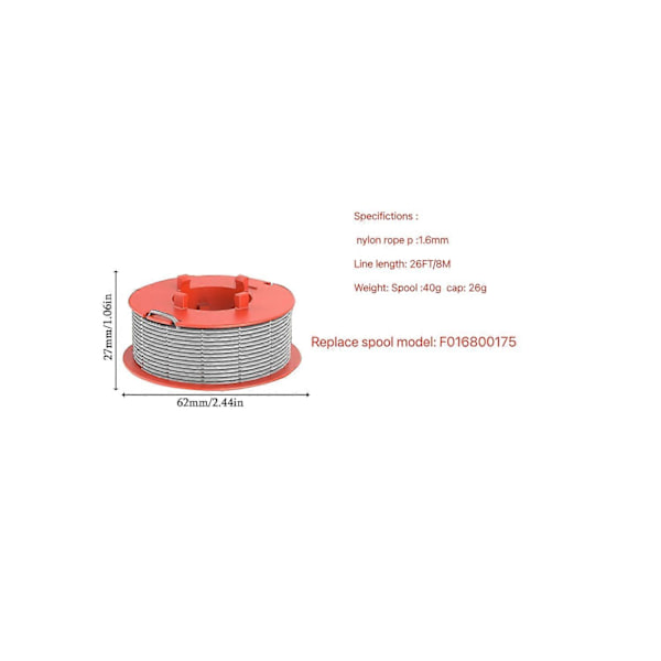 3 stk. F016800175 Spole til gressklipper for Bosch ART 30/ART 23 COMBITRIM gresstrimmerspole