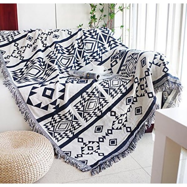 Multifunktionell dekorativ filt soffa handduk bomull varm överdrag 130 x 180 cm