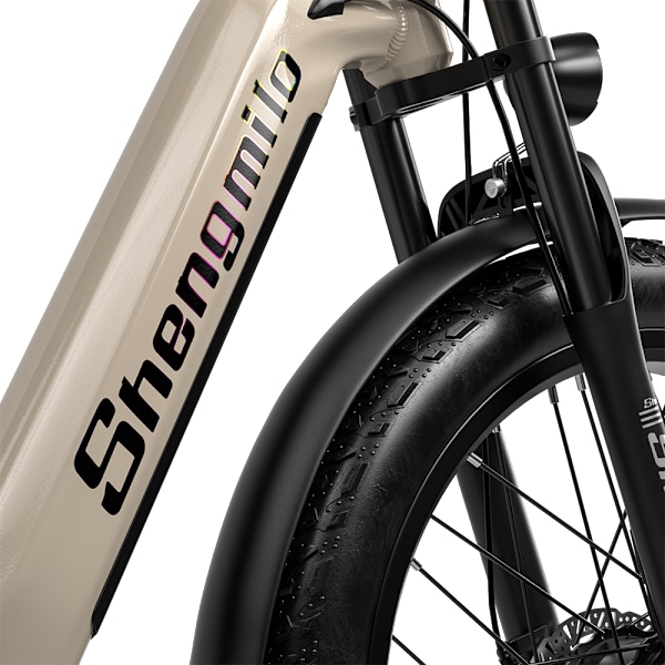 Dobbeltmotor E-BIKE Shengmilo S700 Elcykel 2000W Dobbeltmotor/26*3,0'' MTB-dæk/48V 17,5Ah Samsung-batteri/90KM - Brun brown