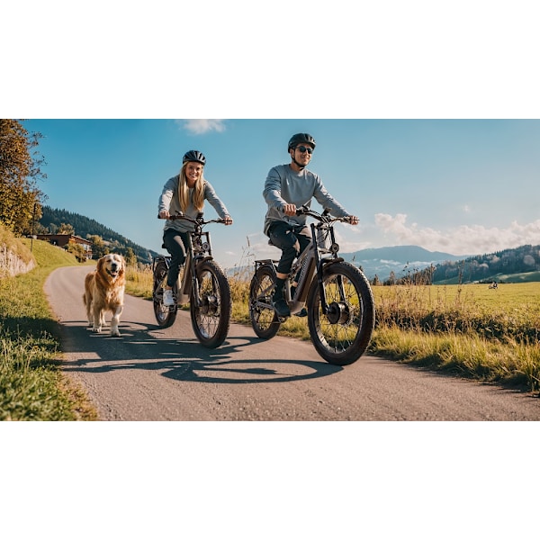 Dobbeltmotor E-BIKE Shengmilo S700 Elcykel 2000W Dobbeltmotor/26*3,0'' MTB-dæk/48V 17,5Ah Samsung-batteri/90KM - Brun brown