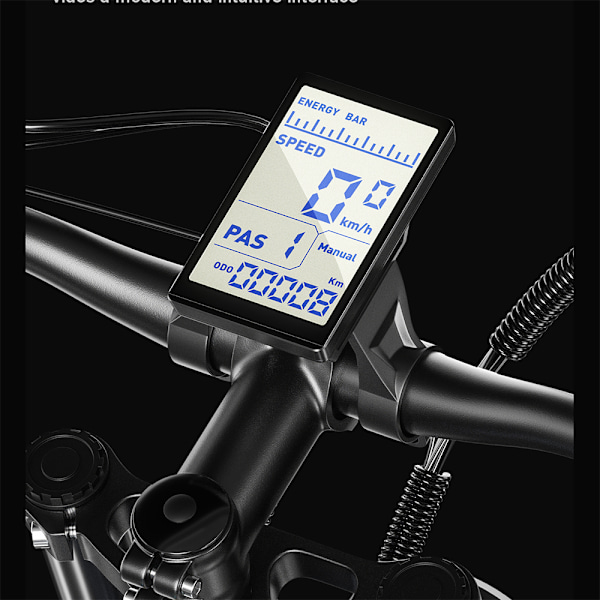 Shengmilo MX05 1000W Motor El-cykler 48V 17,5Ah Samsung Batteri 90KM Endurance Voksen Elcykel Shimano 7 Speed ​​Mekanisk Skivebremse, Grå grey