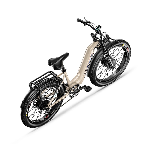 Shengmilo S700 El-cykler 2000W Dual Power 48KM/t Elektrisk Mountainbike 48V 17,5AH Samsung Batteri 26 Tommer × 3,0 Bredt dæk Elcykel brown