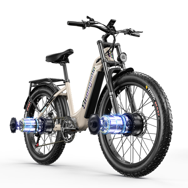 Shengmilo S700 Elcykel 48V 2000W Dual Motor 17,5AH Samsung Batteri 840WH Max Hastighed 48KM/t Shimano 7 Speed brown