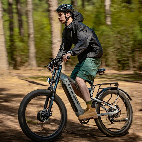 Shengmilo S600 E-BIKE 2000W Dual Motor 17,5AH Samsung batteri elektrisk mountainbike 3,0 tommer fedt dæk voksen elcykel Shimano 7 gear elcykel grey