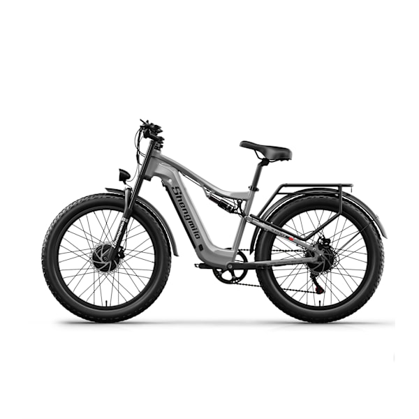 Shengmilo S600 Elcykel herr 2000W Dubbelmotor 26 tums helfjädring Elektrisk mountainbike 17,5AH Batteri 90KM Endurance Elcykel grey