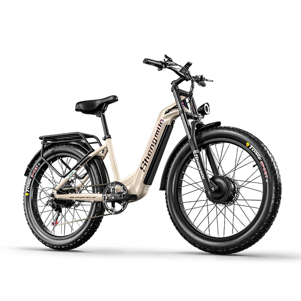 Shengmilo S700 Elcykel 48V 2000W Dubbelmotor 17,5AH Samsung Batteri 840WH Maxhastighet 48KM/h Shimano 7 Speed brown