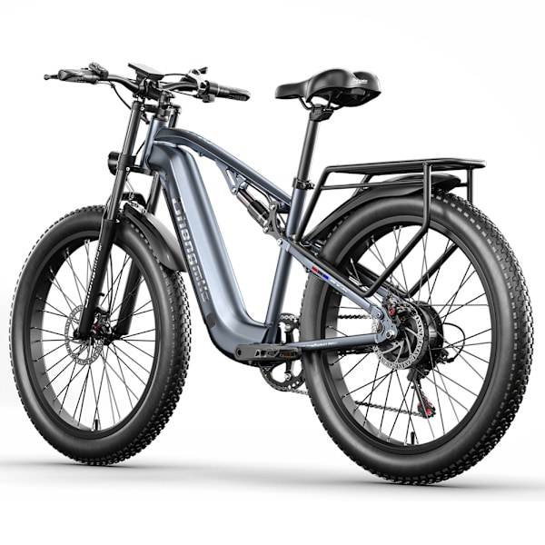 Shengmilo El-cykel herre 26'' fuld affjedret E-BIKE 1000W Motor 48V 17,5AH Samsung batteri 90KM Udholdenhed 42KM/t, Grå grey