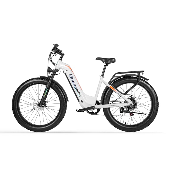 Shengmilo-Electric Bike-MX06-Kvinnors 26-tums elektriska cykel-Brushless Motor 500W × 2-Samsung avtagbart batteri 48V 17.5AH-Vit white