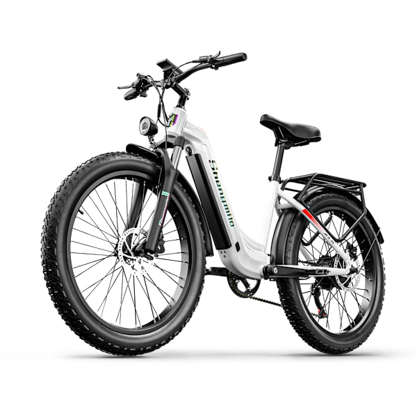 Shengmilo MX06 Elcykel 26'' E-BIKE 48V 17.5AH Aftageligt batteri - 1000W Motor MTB - Shimano 7 Speed ​​​​ - Hvid white