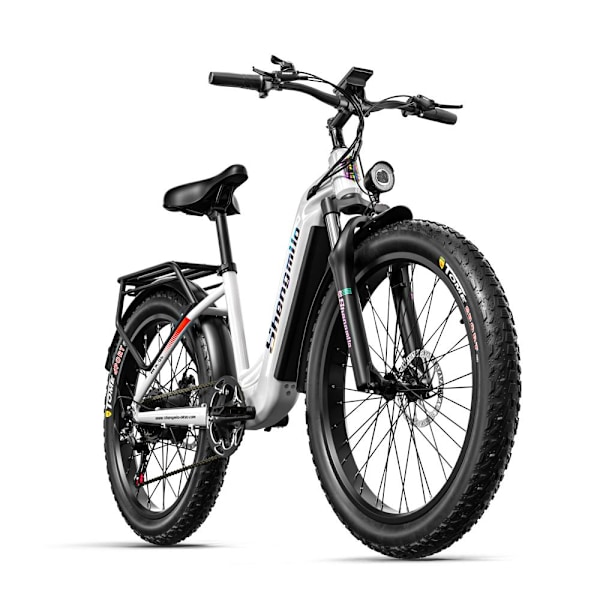 Shengmilo MX06 dame elcykel, 1000W motor 25KM/t bycykel 17,5Ah batteri 26*3,0 tommer bred dæk voksen elcykel White
