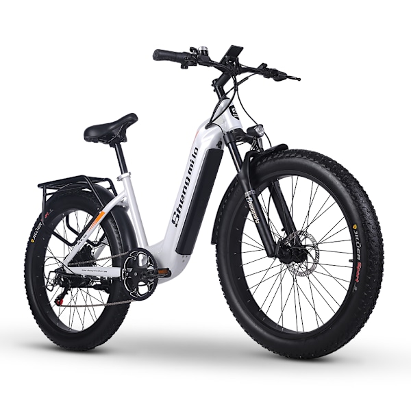 Shengmilo MX06 elektrisk cykel børsteløs motor 1000W 26 tommer fedt dæk elektrisk cykel til mænd og kvinder 48V 17.5AH Samsung batteri hvid white